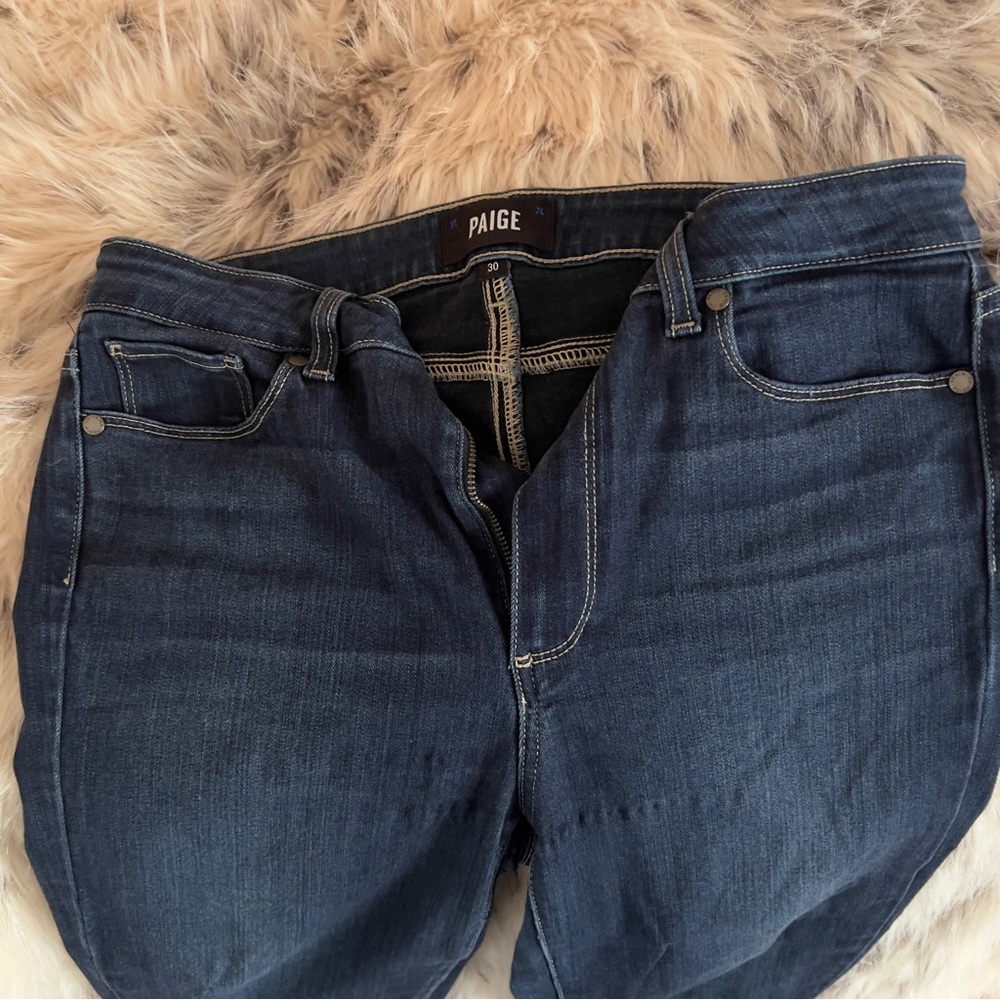 PAIGE Women's High Rise Dark Indigo Jeans